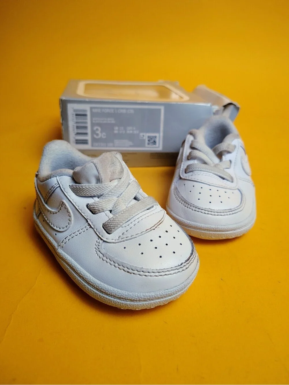 Nike Force 1 Crib White Baby Booties Shoes Size 3c CK2201-100 Air AF1 Boxed